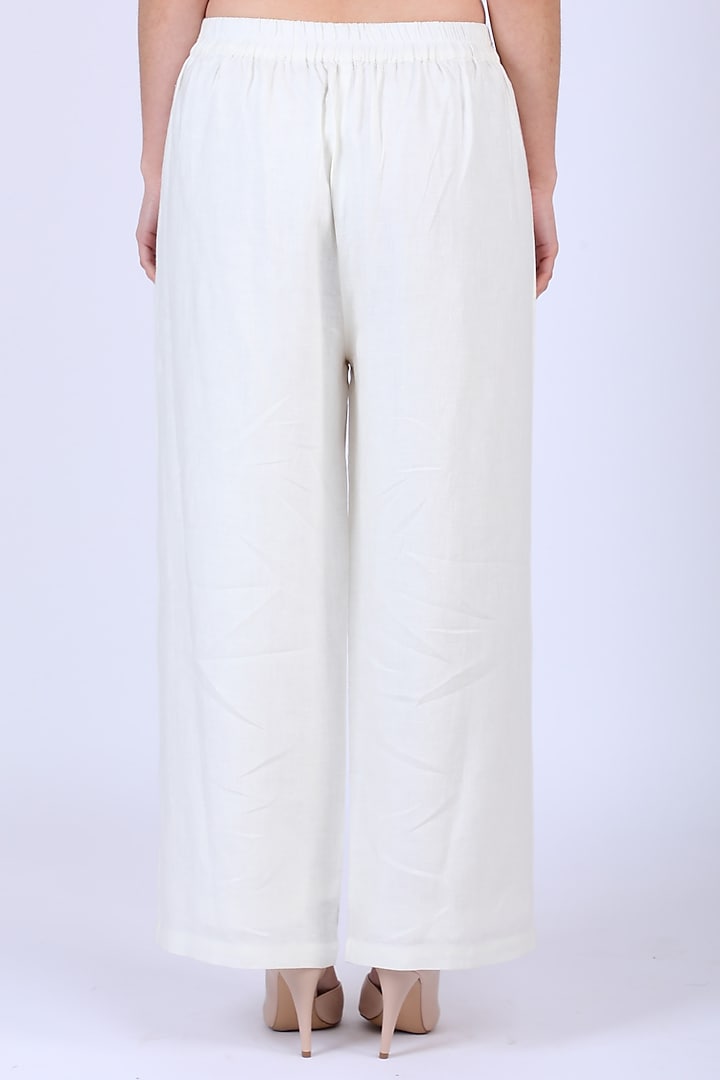 Ivory Pure Linen Pants by Linen Bloom at Pernia's Pop Up Shop