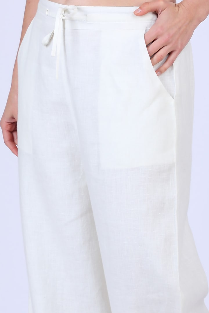 Ivory Pure Linen Pants by Linen Bloom at Pernia's Pop Up Shop