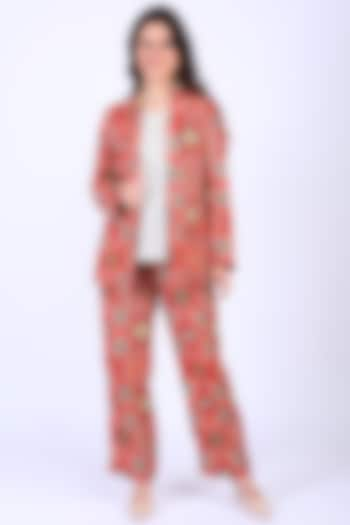 Crimson Digital Printed Blazer by Linen Bloom at Pernia's Pop Up Shop