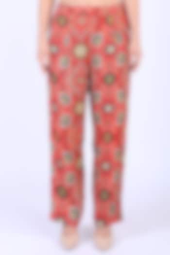 Crimson Digital Printed Pants by Linen Bloom