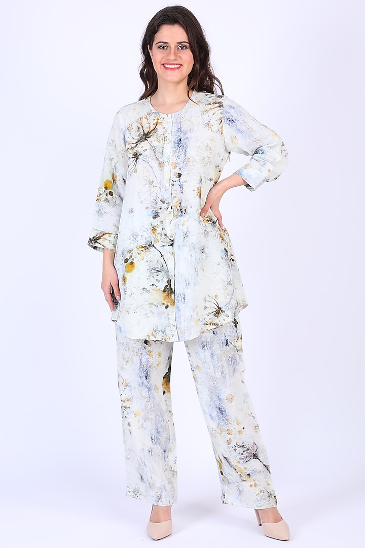 Grey Digital Printed Pants by Linen Bloom at Pernia's Pop Up Shop