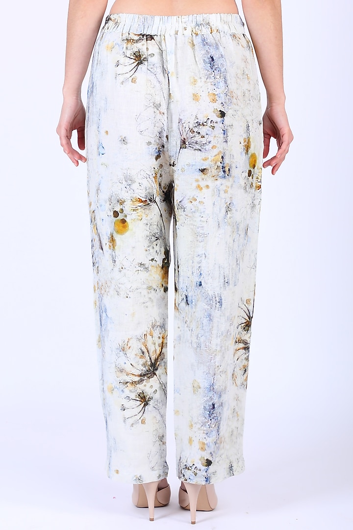 Grey Digital Printed Pants by Linen Bloom at Pernia's Pop Up Shop