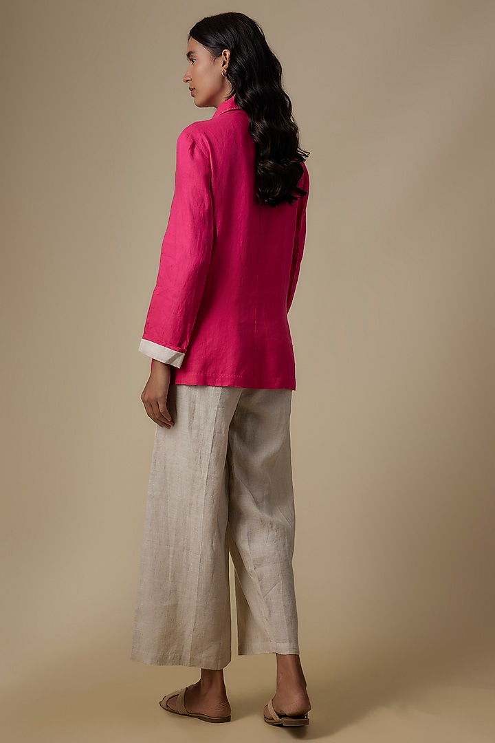 Beige Linen Pants by Linen Bloom at Pernia's Pop Up Shop