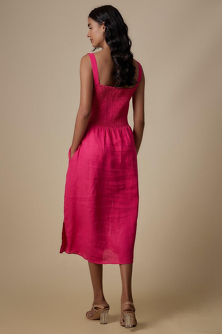 Fuschia Linen Vacation Dress by Linen Bloom at Pernia's Pop Up Shop