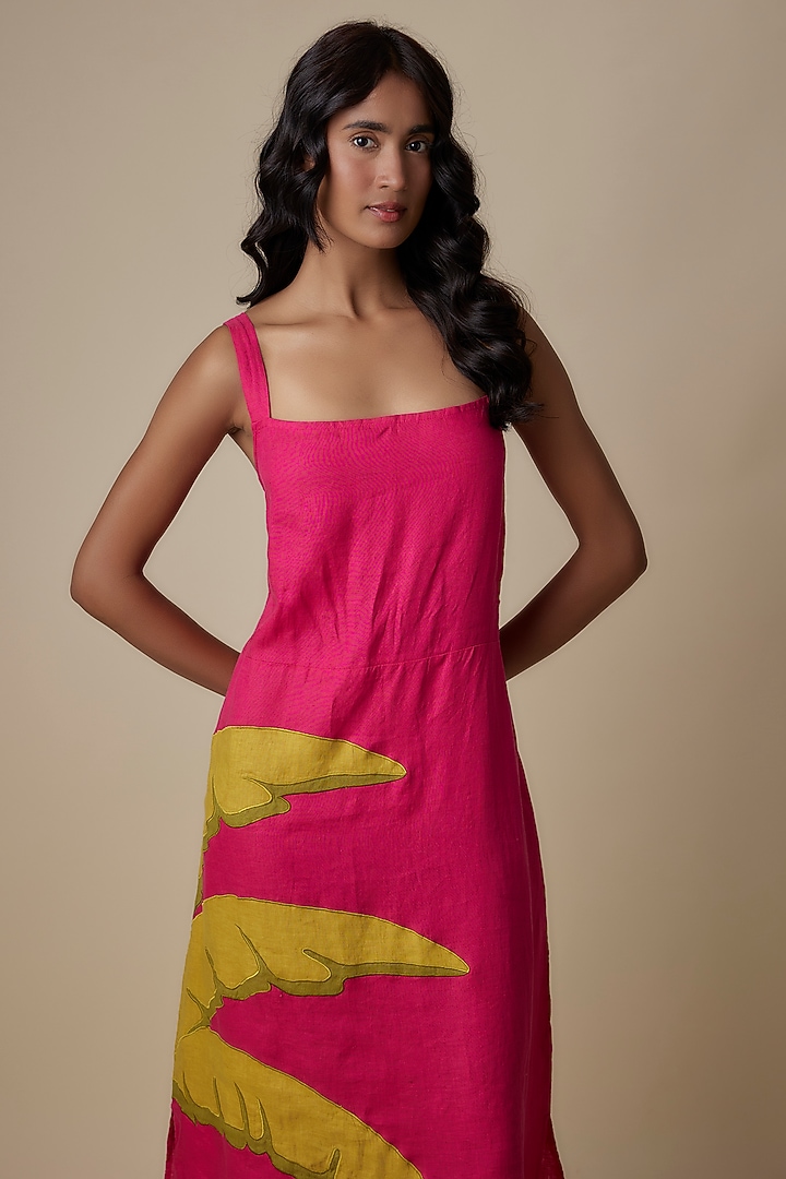 Fuschia Linen Vacation Dress by Linen Bloom at Pernia's Pop Up Shop