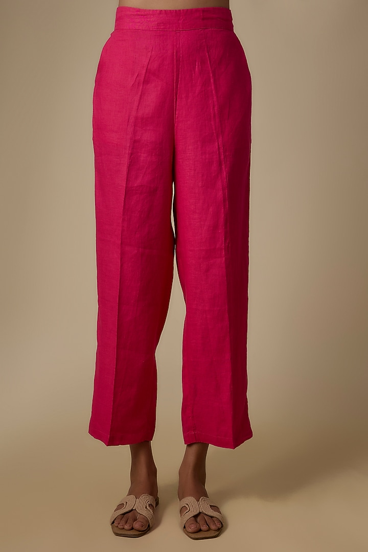 Fuschia Linen Pants by Linen Bloom at Pernia's Pop Up Shop