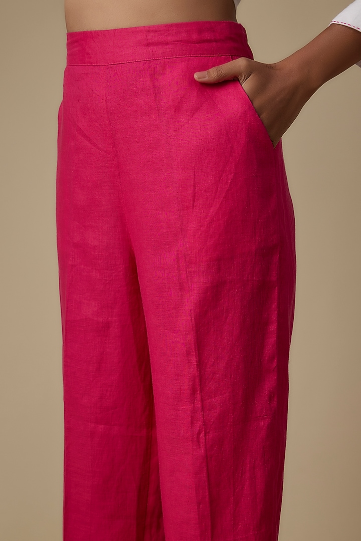 Fuschia Linen Pants by Linen Bloom at Pernia's Pop Up Shop