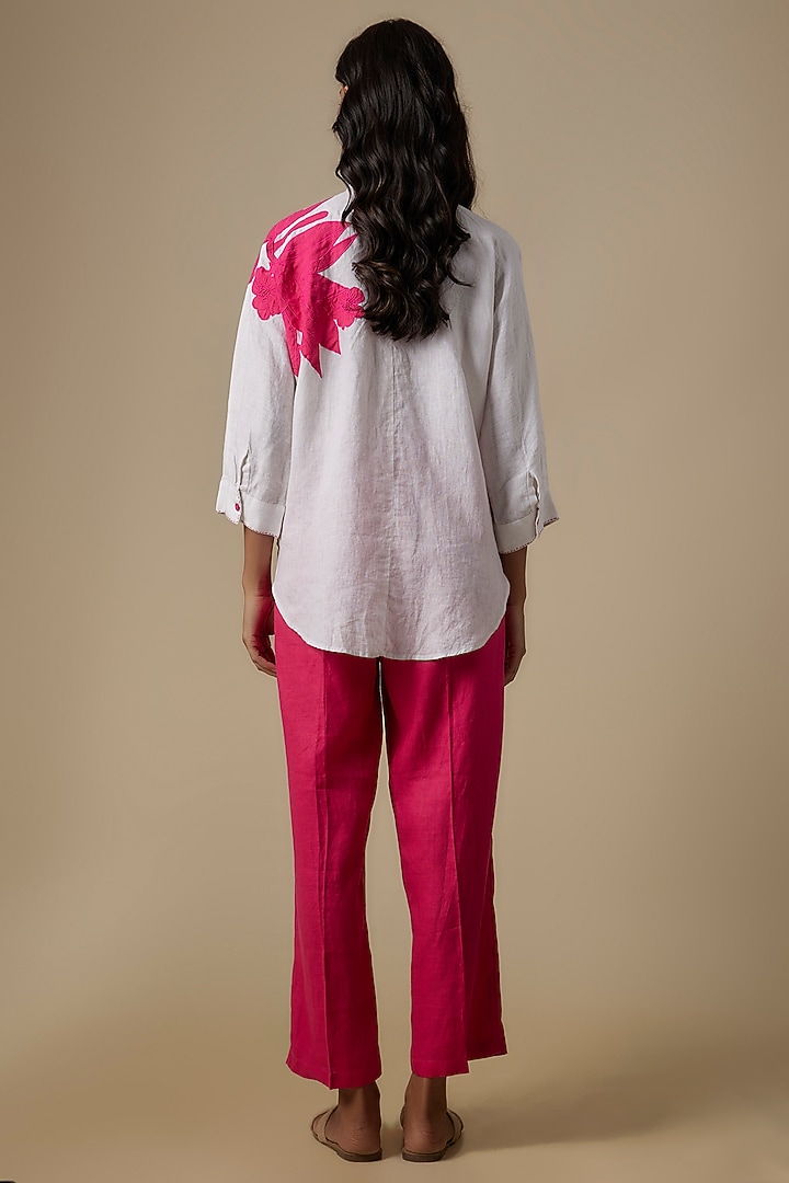Fuschia Linen Pants by Linen Bloom at Pernia's Pop Up Shop