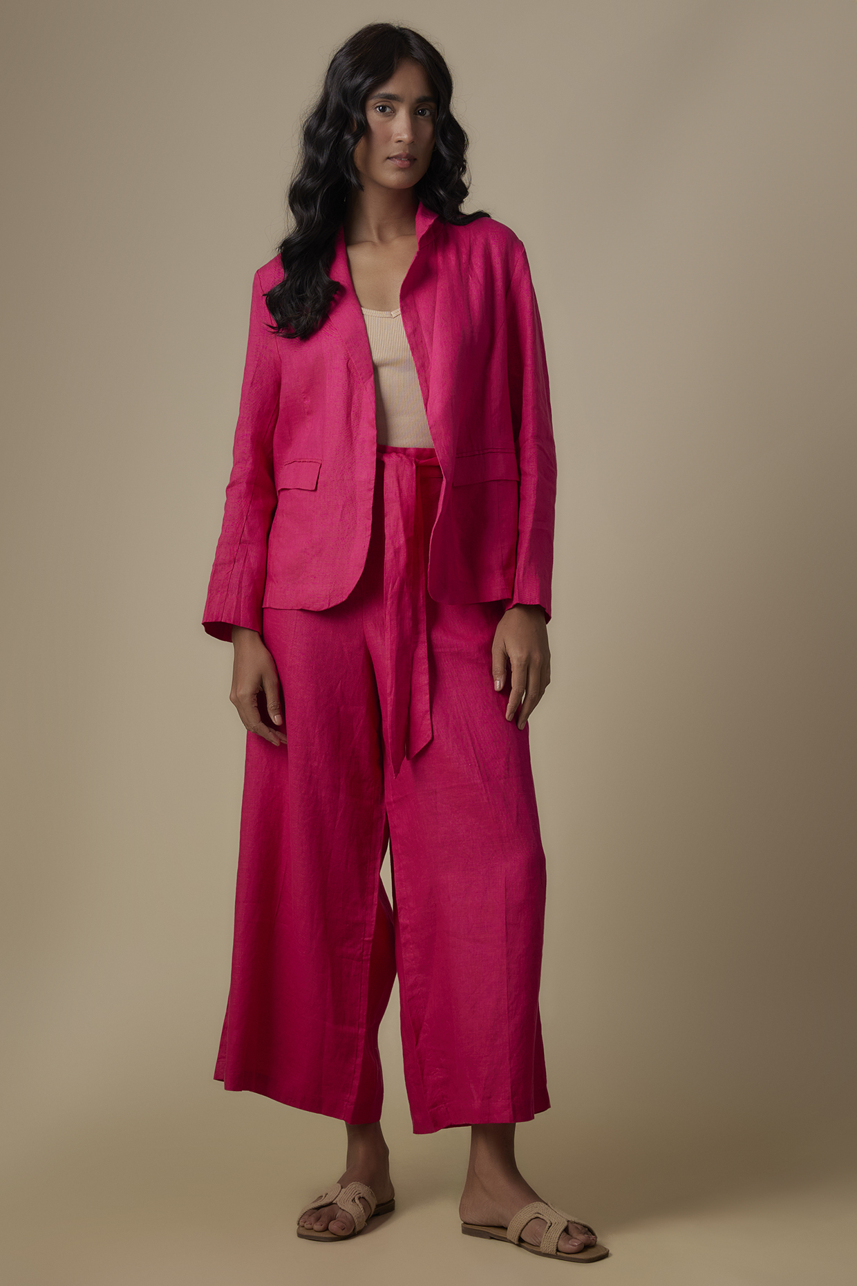 Fuschia Linen Pants by Linen Bloom at Pernia's Pop Up Shop