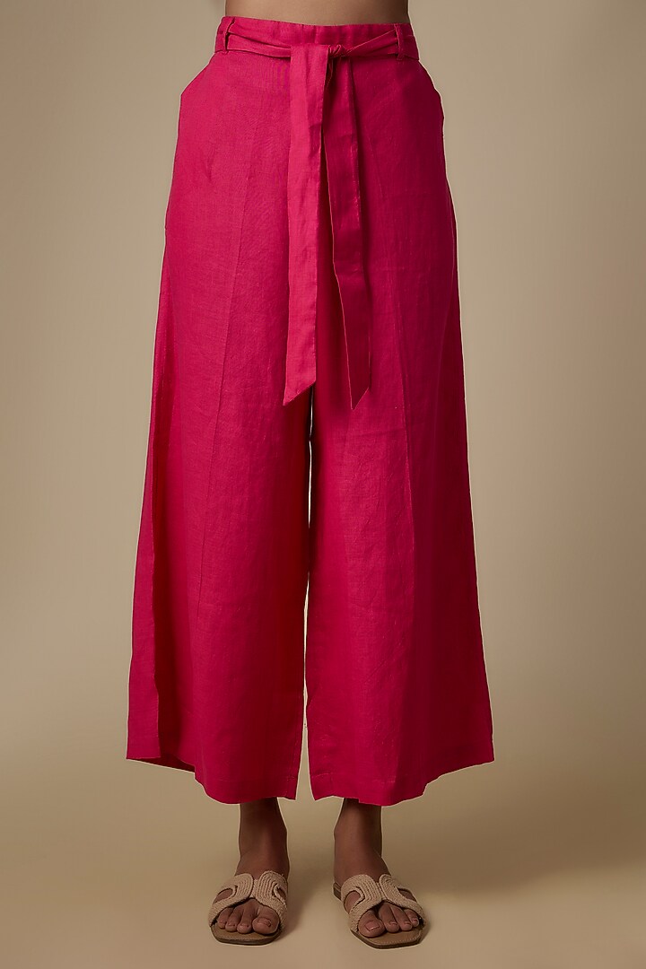 Fuschia Linen Pants by Linen Bloom at Pernia's Pop Up Shop