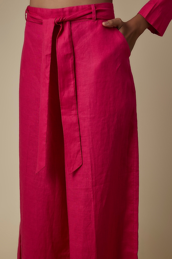 Fuschia Linen Pants by Linen Bloom at Pernia's Pop Up Shop