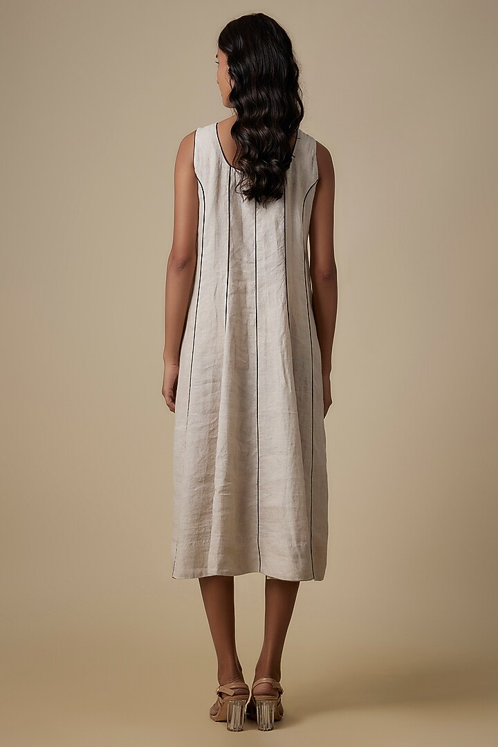Beige Linen Vacation Dress by Linen Bloom at Pernia's Pop Up Shop