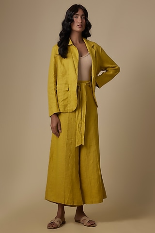 Lime Linen Pants by Linen Bloom