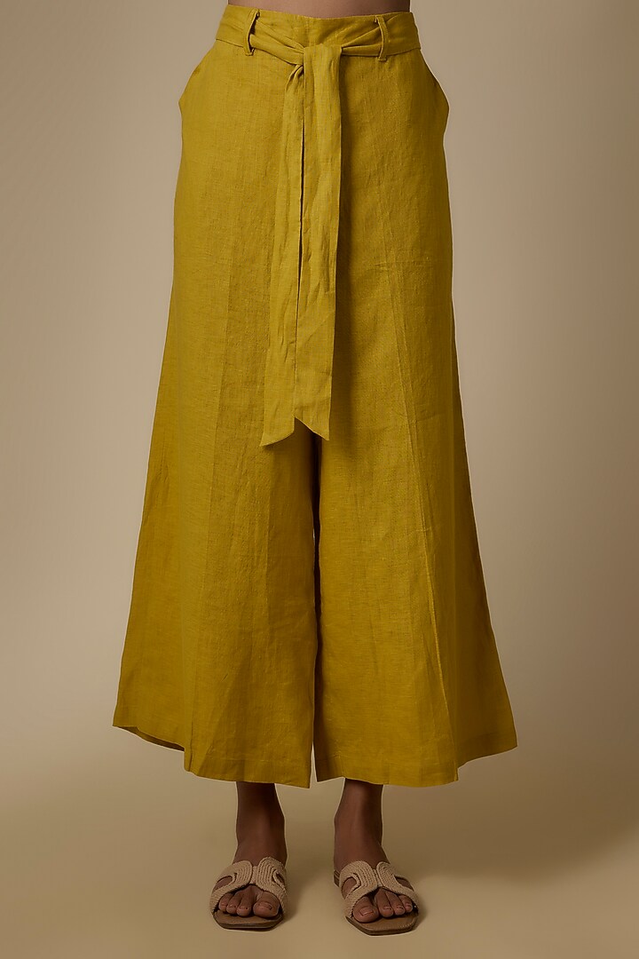 Lime Linen Pants by Linen Bloom at Pernia's Pop Up Shop
