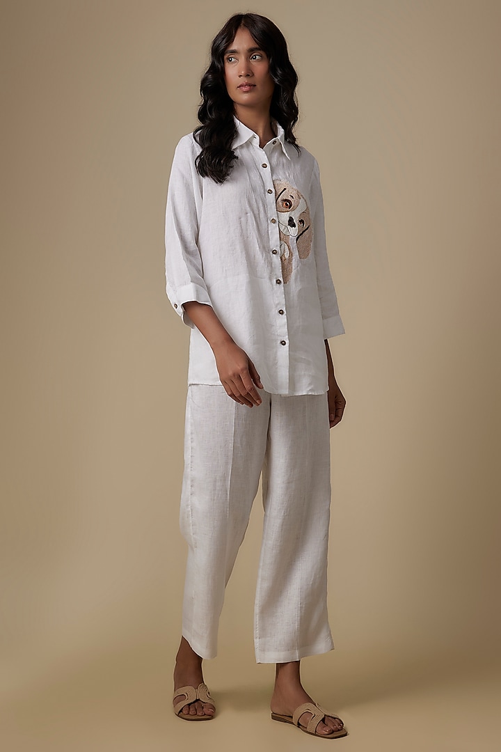 White Linen Pants by Linen Bloom at Pernia's Pop Up Shop
