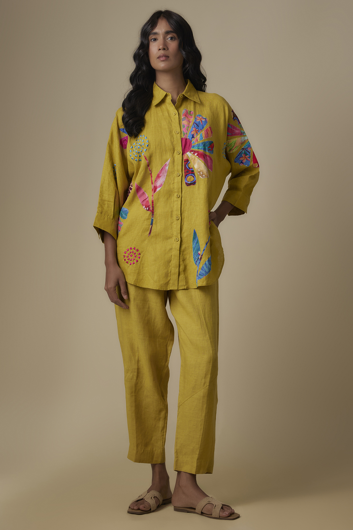 Lime Linen Pants by Linen Bloom at Pernia's Pop Up Shop