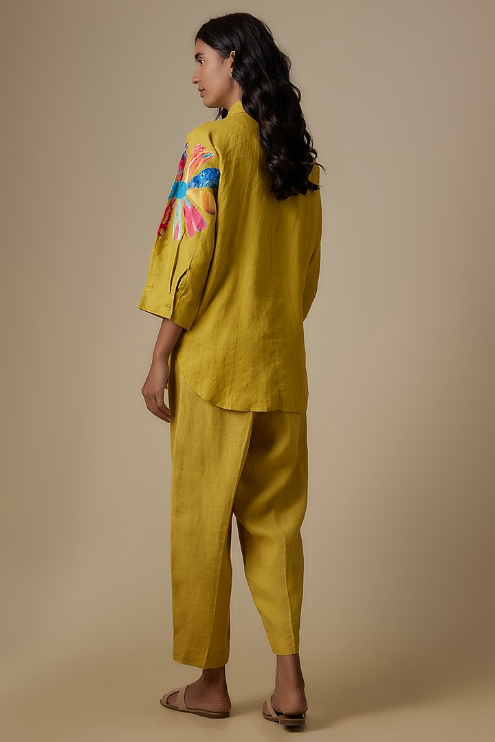 Lime Linen Pants by Linen Bloom at Pernia's Pop Up Shop