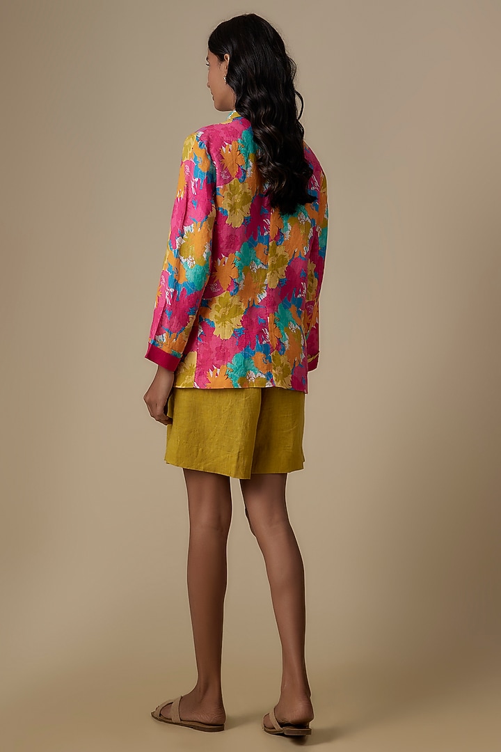 Lime Linen Shorts by Linen Bloom at Pernia's Pop Up Shop