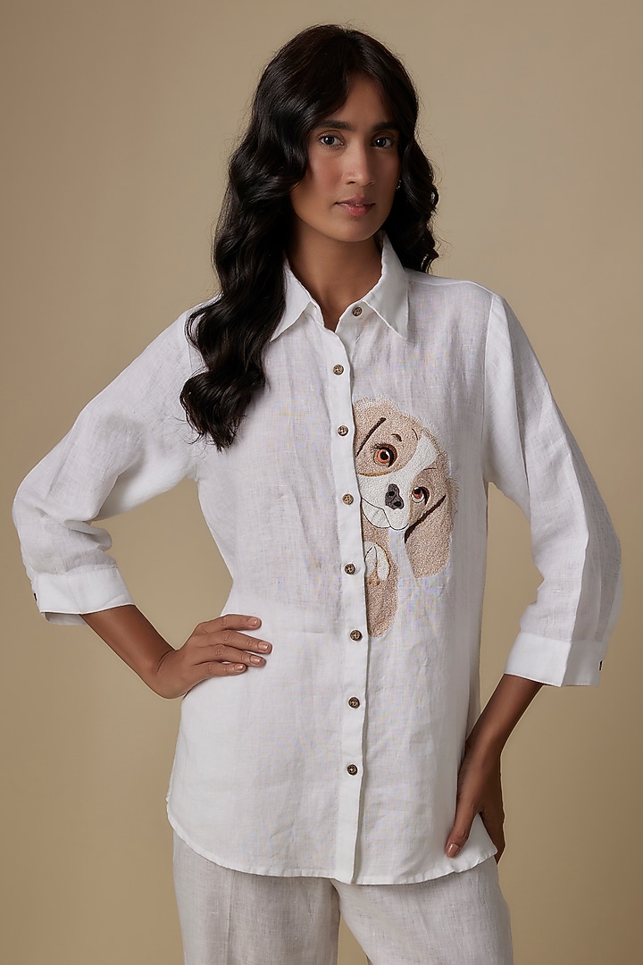 White Linen Shirt by Linen Bloom at Pernia's Pop Up Shop