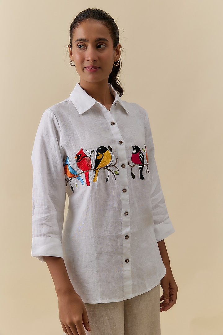 White Linen Shirt by Linen Bloom at Pernia's Pop Up Shop