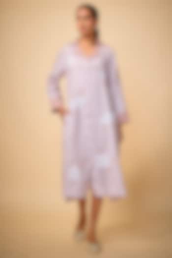 Pink Pure Linen Striped Vacation Dress by Linen Bloom at Pernia's Pop Up Shop