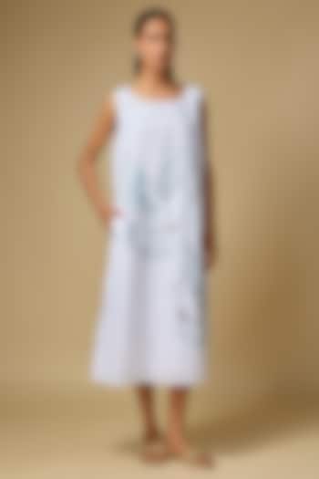 White Pure Linen Sleeveless Vacation Dress by Linen Bloom at Pernia's Pop Up Shop