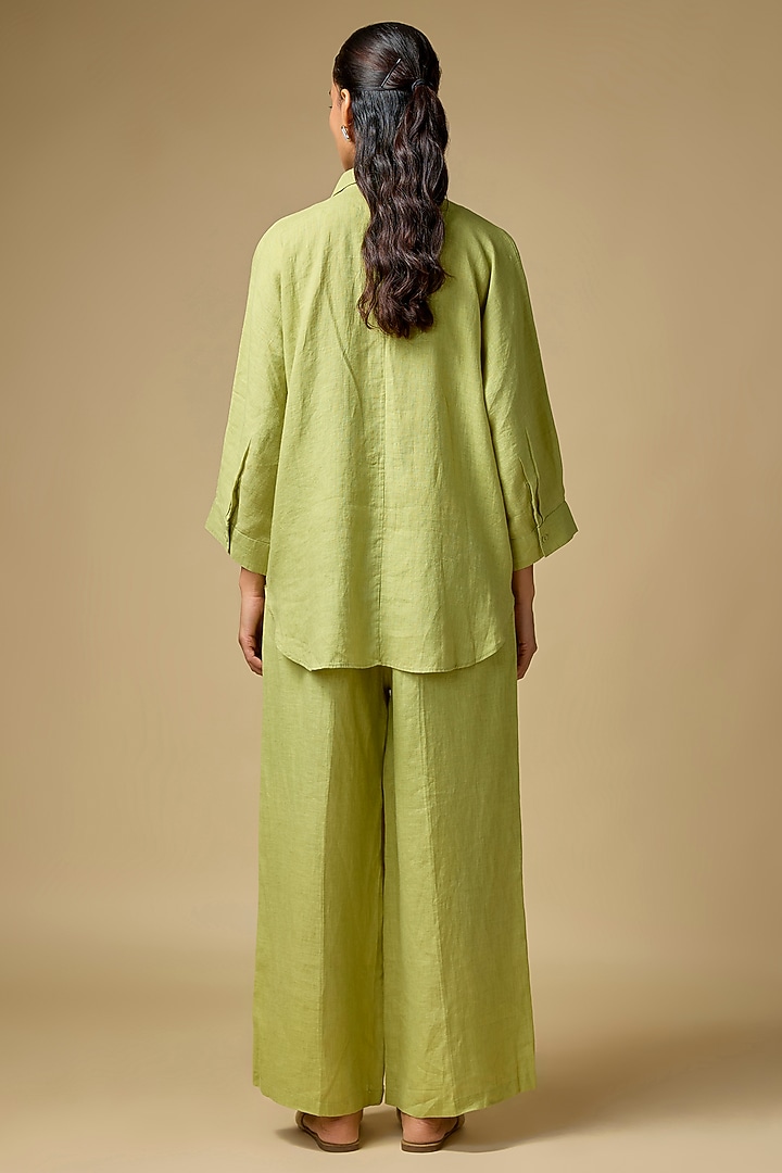 Pista Pure Linen Floral Co-Ord Set by Linen Bloom at Pernia's Pop Up Shop