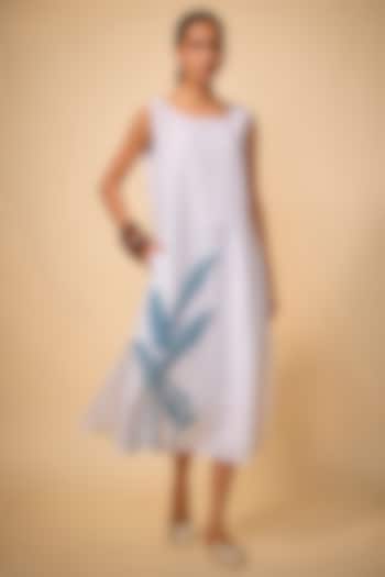 White Pure Linen Vacation Dress by Linen Bloom at Pernia's Pop Up Shop