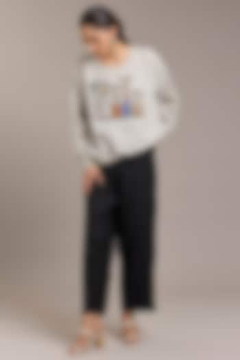Black Pure Linen Pants by Linen Bloom at Pernia's Pop Up Shop