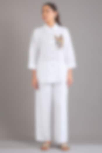 White Linen Captain Shirt by Linen Bloom at Pernia's Pop Up Shop