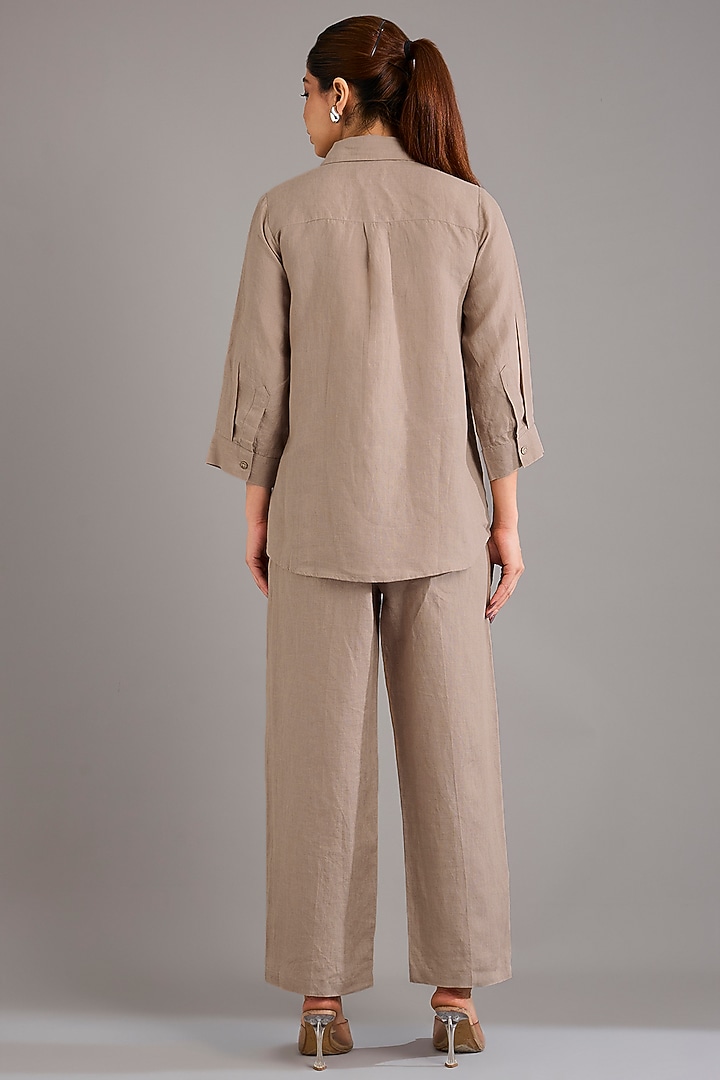 Khaki Linen Pants by Linen Bloom at Pernia's Pop Up Shop