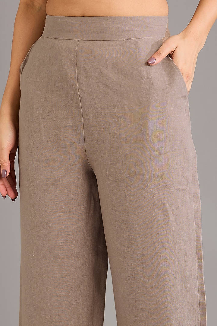 Khaki Linen Pants by Linen Bloom at Pernia's Pop Up Shop
