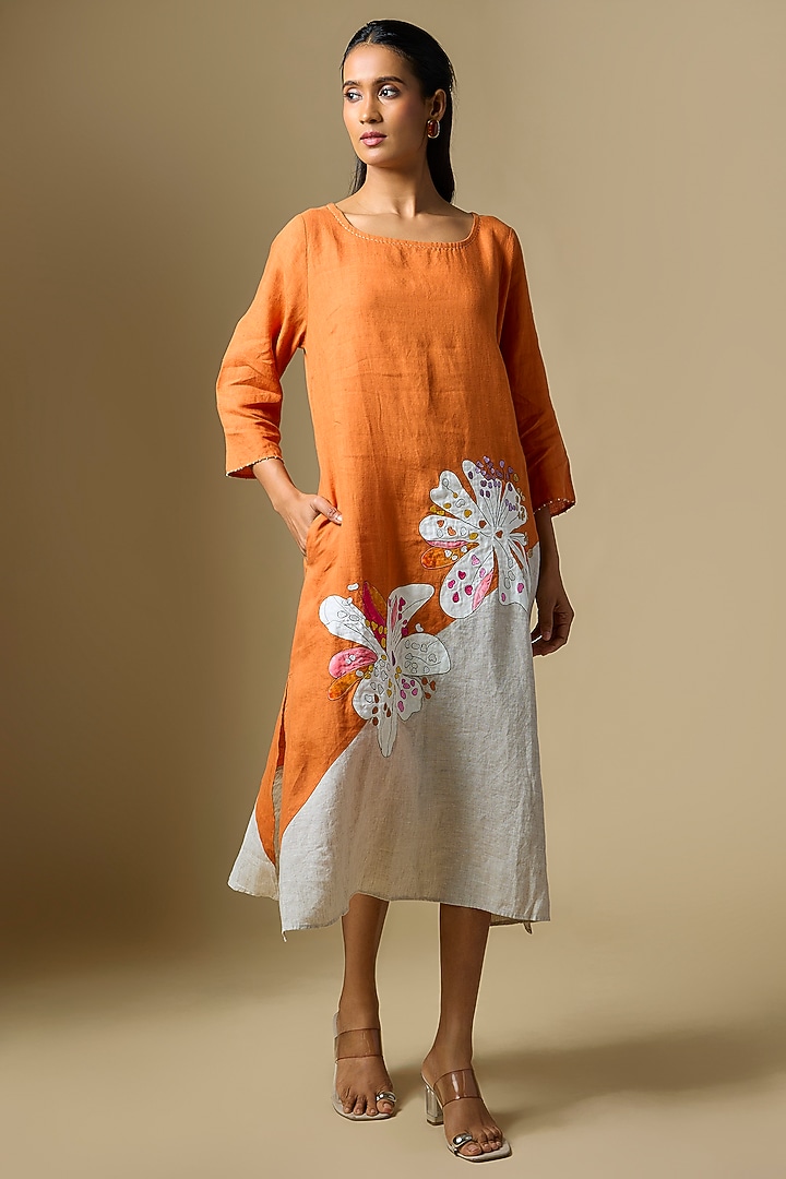 Orange Linen Tunic by Linen Bloom at Pernia's Pop Up Shop