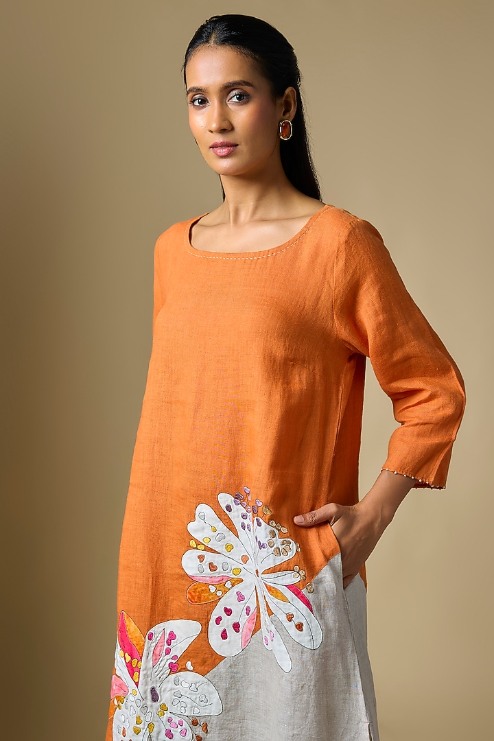 Orange Linen Tunic by Linen Bloom at Pernia's Pop Up Shop