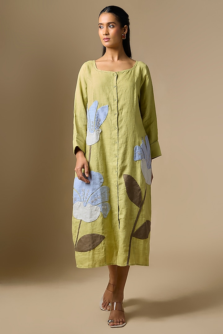 Cool Blue Linen Tunic by Linen Bloom at Pernia's Pop Up Shop