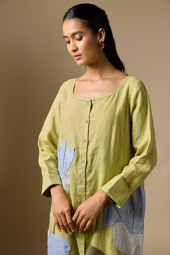 Cool Blue Linen Tunic by Linen Bloom at Pernia's Pop Up Shop