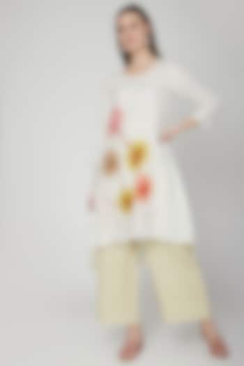 White Hand Painted Tunic by Linen Bloom