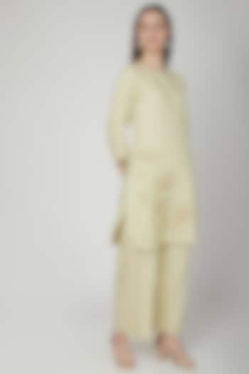 Mint Green Embroidered Tunic by Linen Bloom at Pernia's Pop Up Shop