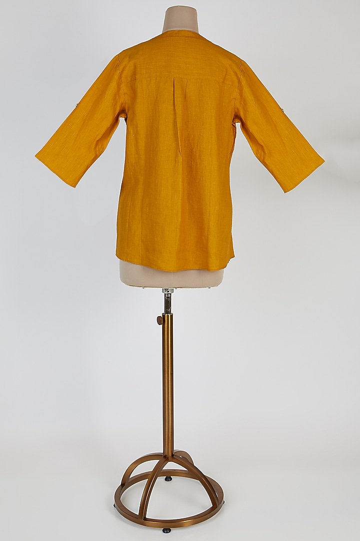 Rust Orange Linen Top by Linen Bloom at Pernia's Pop Up Shop