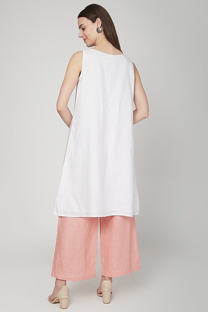 Salmon Pink Elasticated Pants by Linen Bloom at Pernia's Pop Up Shop