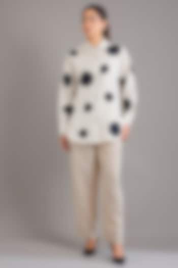 Beige Linen Pants by Linen Bloom at Pernia's Pop Up Shop