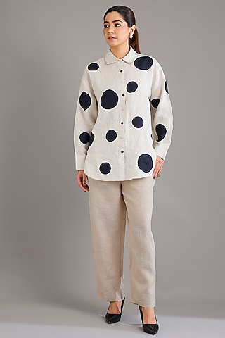 Beige Linen Pants by Linen Bloom