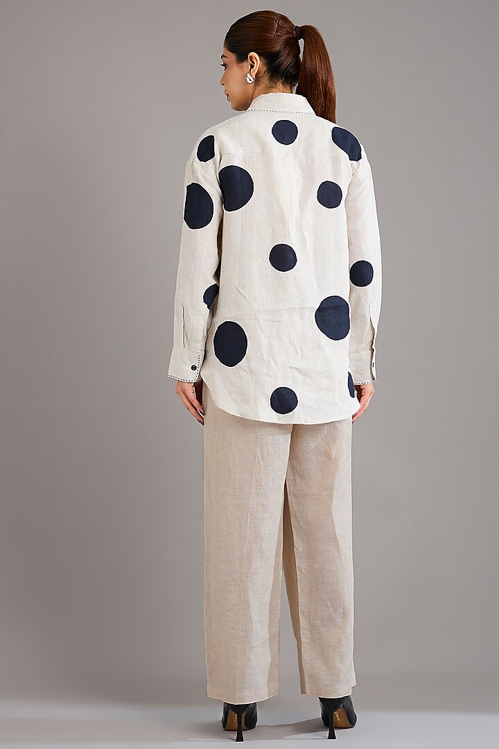 Beige Linen Pants by Linen Bloom at Pernia's Pop Up Shop