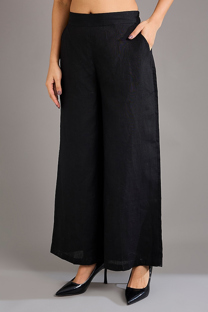 Black Linen Pants by Linen Bloom at Pernia's Pop Up Shop