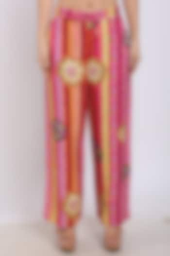 Fuschia Printed Pants by Linen Bloom at Pernia's Pop Up Shop