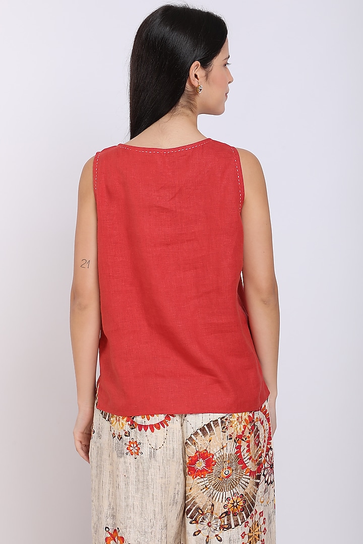 Rust Pure Linen Top by Linen Bloom at Pernia's Pop Up Shop