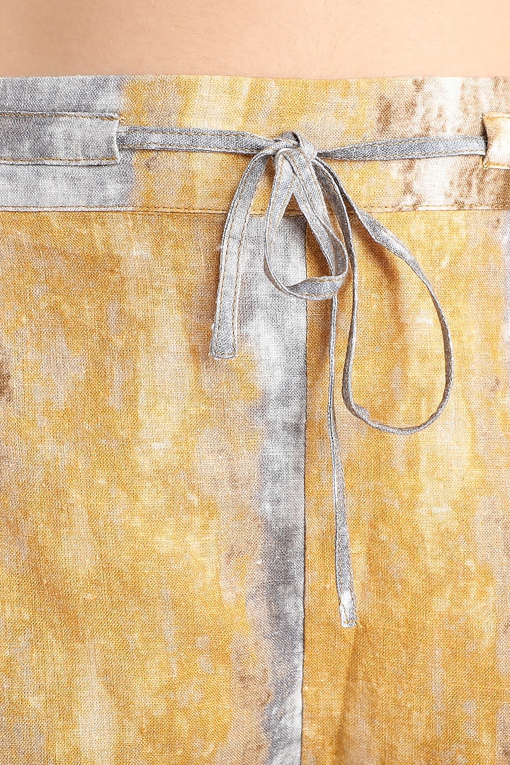 Beige Printed Ombre Shorts by Linen Bloom at Pernia's Pop Up Shop