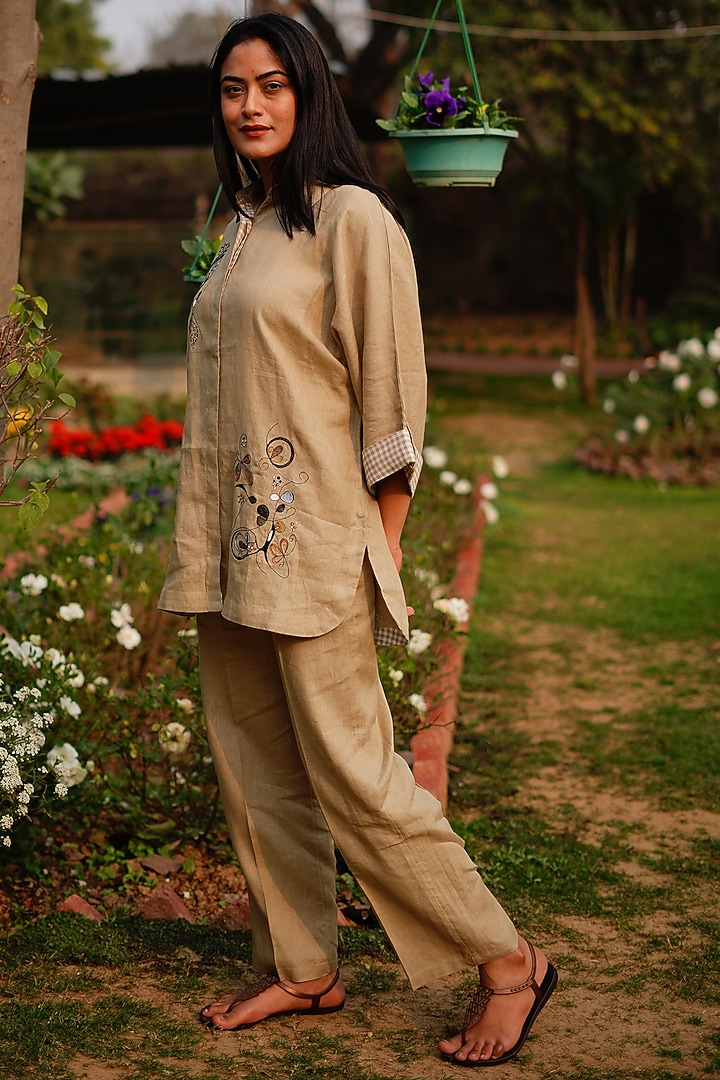 Light Sage Pure Linen Shirt by Linen Bloom at Pernia's Pop Up Shop