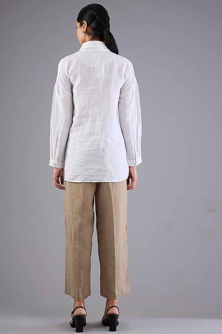 Khaki Linen Pants by Linen Bloom at Pernia's Pop Up Shop