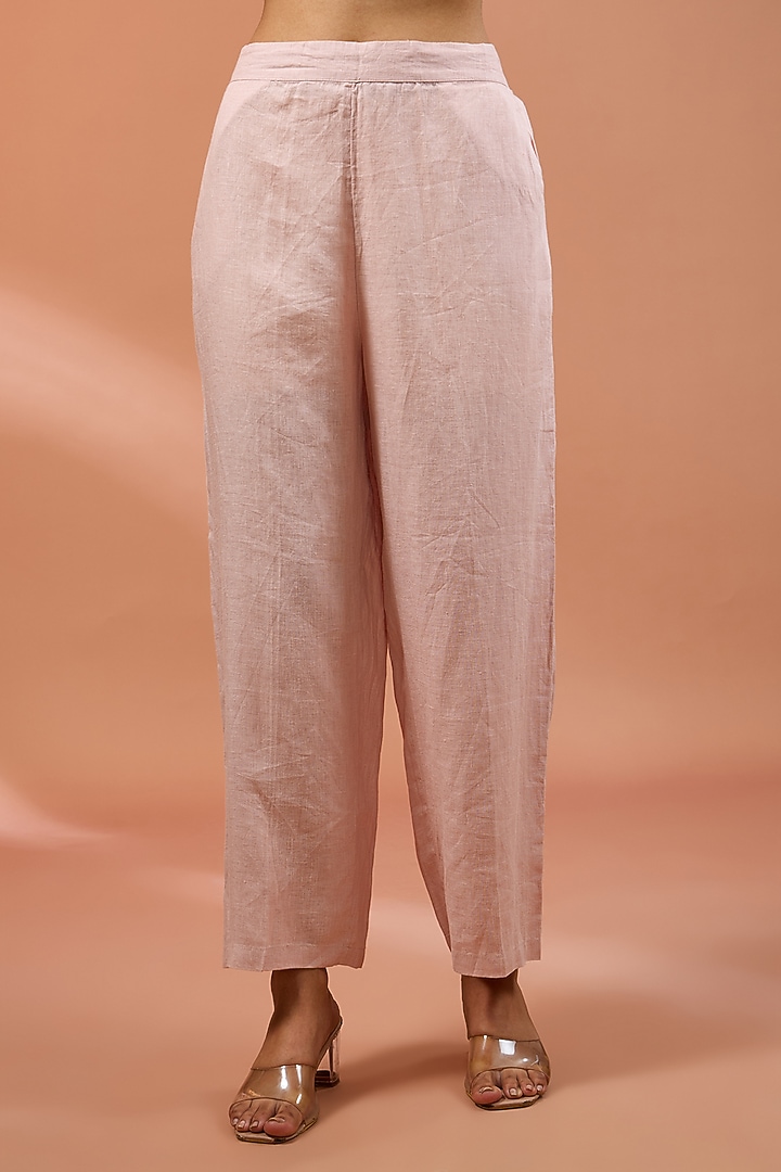 Pink Linen Pants by Linen Bloom at Pernia's Pop Up Shop
